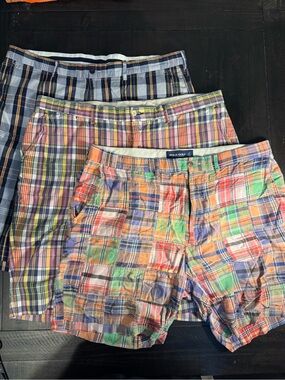 Polo Ralph Lauren Lot of 3 Multicolor/Patchwork Plaid Men’s Shorts